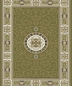 Green White Classic Rug