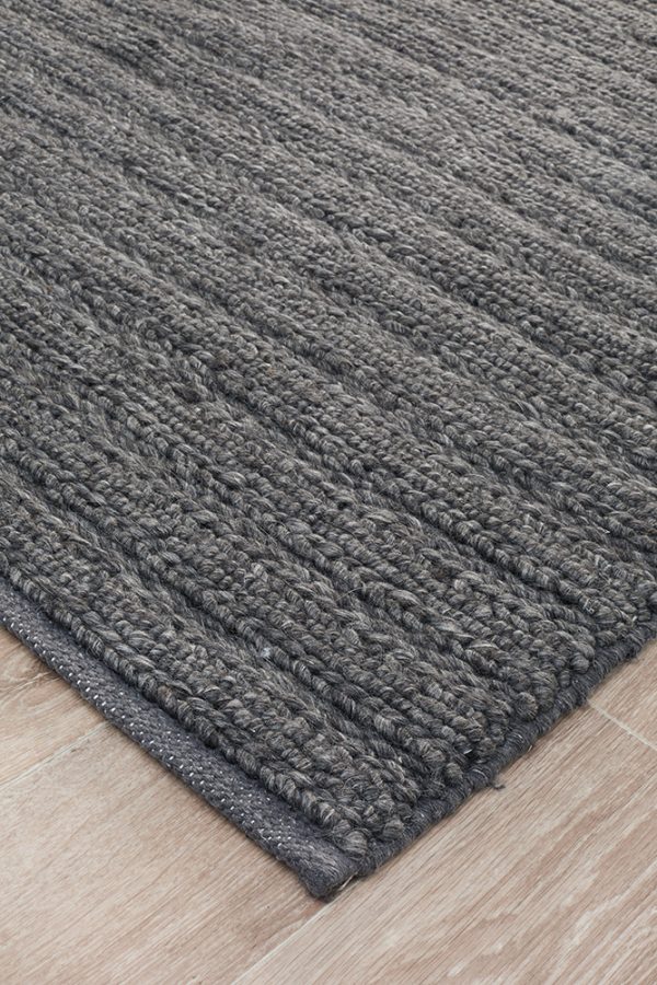 Harvest Charcoal Braided Wool-Viscose Blend Rug | Rug Culture - Image 3