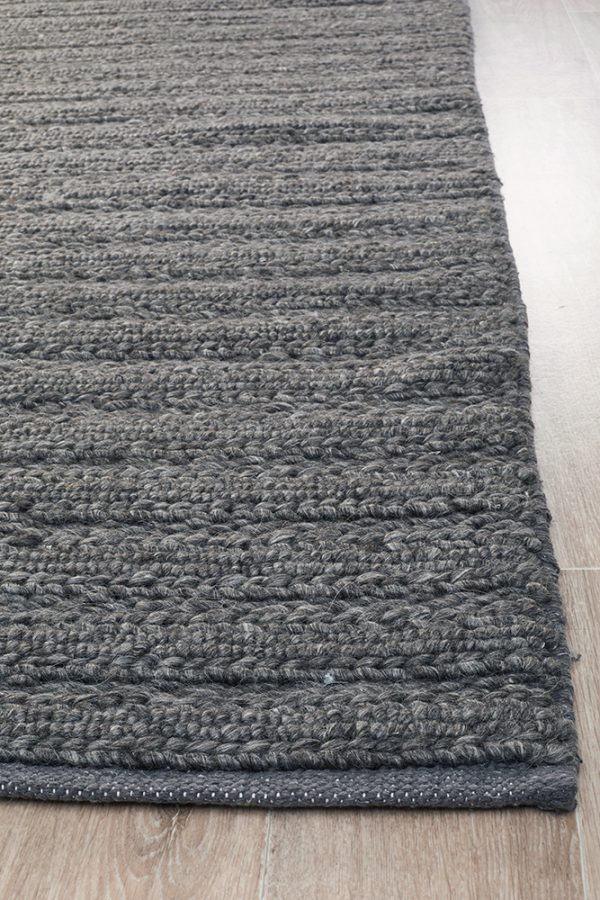 Harvest Charcoal Braided Wool-Viscose Blend Rug | Rug Culture - Image 4