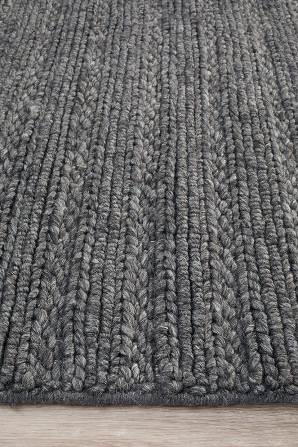 Harvest Charcoal Braided Wool-Viscose Blend Rug | Rug Culture - Image 5