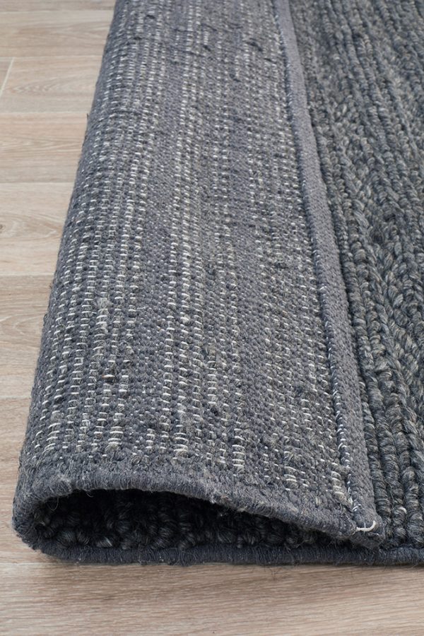 Harvest Charcoal Braided Wool-Viscose Blend Rug | Rug Culture - Image 7