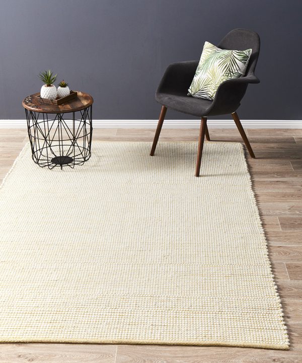 Loft Yellow Luxury Neutral Handloomed Wool Rug | Rug Culture