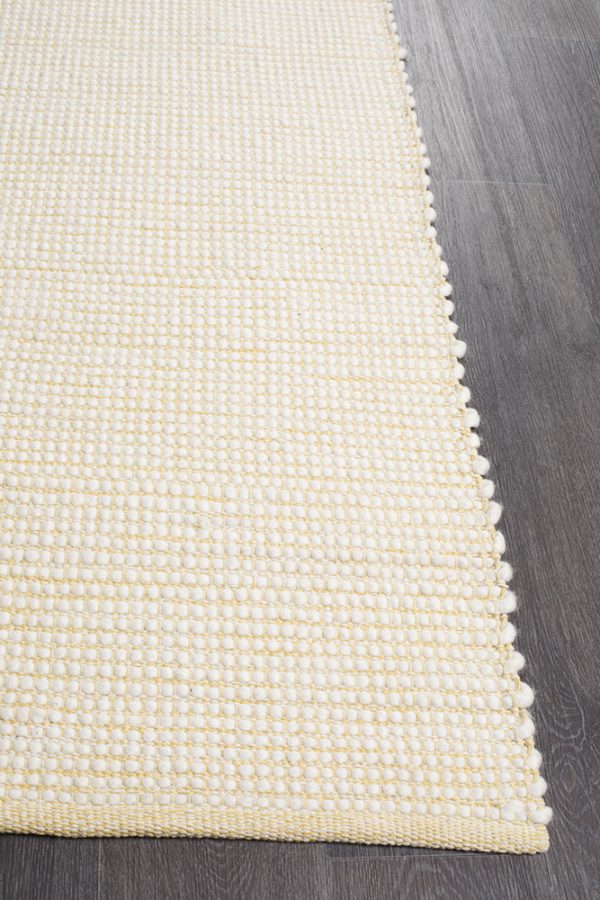 Loft Yellow Luxury Neutral Handloomed Wool Rug | Rug Culture - Image 3